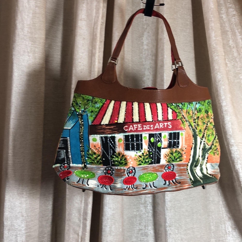 Christy Cafe Des Art Bead and Sequin Handbag